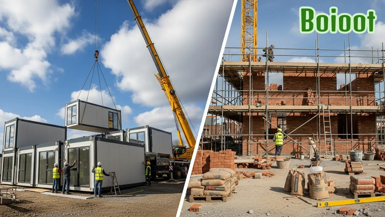 الفرق بين البناء الجاهز والبناء التقليدي
